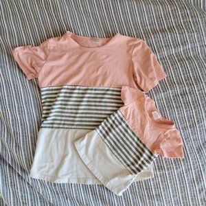 🌳 host pick x 2🌳 Mama and me, matching stripped colorblock shirt